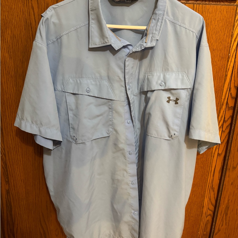 Under Armour Men's Sky Blue Casual Button Down Shirt